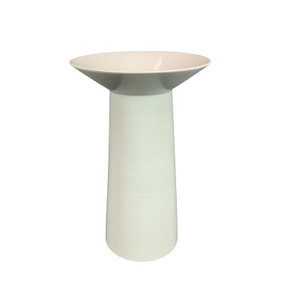 Wedgwood Paul Costelloe Ribbed Flared Trumpet Ceramic Vase. A contemporary glazed ceramic vase 