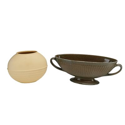 2pc Wedgwood Ceramic Vase and Bowl. This lot consists of two mid-century ceramic pieces from 
