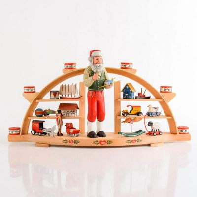 Dick and Nancy Moore, Santa's Workshop Wooden Candle. Edition number 1. Hand-carved and 