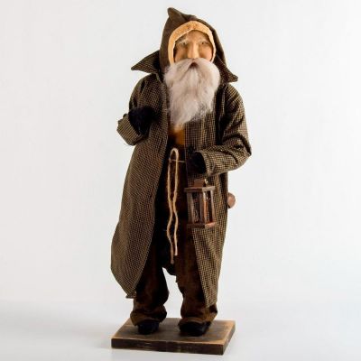 Arnett's Country Store, Large Santa Doll with Lantern. Hand crafted 23" tall Santa doll. Dark 