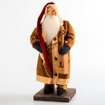 Arnett's Country Store, Santa Doll with Banjo. Hand crafted 14.75" tall Santa doll. Beige pants 