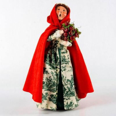 Byers Choice Figurine, Williamsburg Woman with Apple. Handcrafted Williamsburg Christmas series 