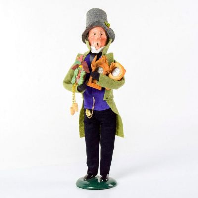 Byers Choice Figurine, The Carolers, Clockmaker. Handcrafted figurine of a clockmaker. Holding 
