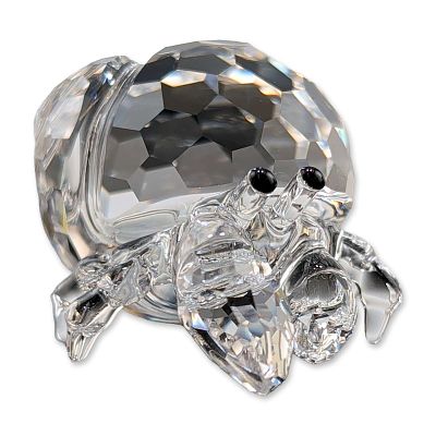 Swarovski Crystal Hermit Crab Figurine. Swarovski faceted clear lead crystal figurine depicting 