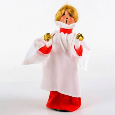 Byers Choice Figurine, The Carolers, Bell Choir Girl. Handcrafted figure of a choir girl with 