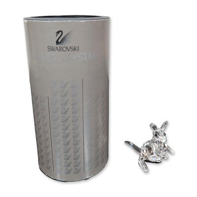Swarovski Crystal Kangaroo with Joey Figurine. Swarovski lead crystal figurine titled Kangaroo 