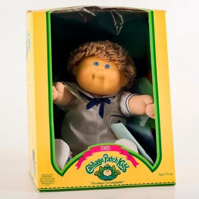 Vintage Coleco Cabbage Patch Kids Doll, Clay Mick. Young boy wearing blue and white sailor's 