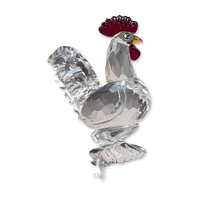 Swarovski Faceted Crystal Rooster Figurine. Swarovski faceted lead crystal rooster figurine 