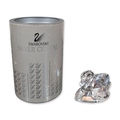 Swarovski Silver Crystal Swan Figurine. Stylized swan figurine from the Silver Crystal 