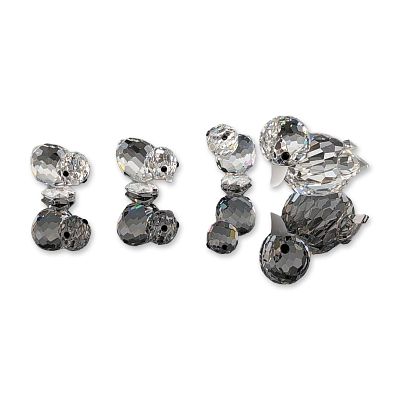 2pc Swarovski Silver Crystal Duck and Mini Chick Figurines. Swarovski, Silver Crystal line 