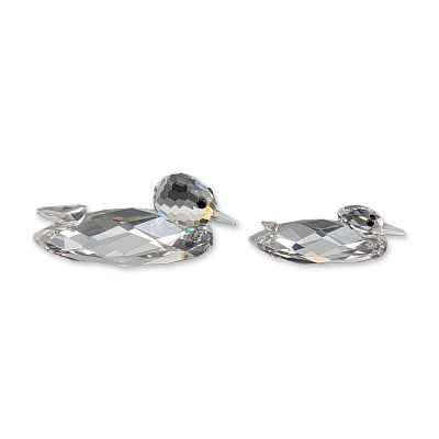2pc Swarovski Silver Crystal Duck Figurines. Pair of Swarovski Silver Crystal collection duck 