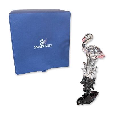 Swarovski Crystal Figurine, Flamingo with Box. Swarovski crystal flamingo figurine featuring a 
