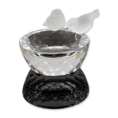 Swarovski Silver Crystal Bird Bath with Original Box. Swarovski Silver Crystal line, Bird Bath 