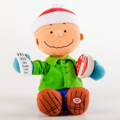 Hallmark, Charlie Brown Picking the Perfect Gift Plush. Talking Charlie Brown doll with his 