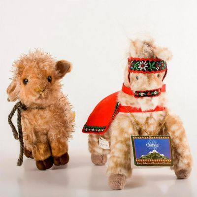 2pc Stuffed Animal Dolls, Oatsie Horse and Miyoni Lamb. Lovely horse doll with Tyrolean folk 