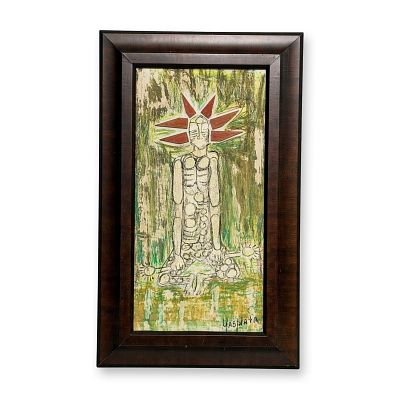 Alfonso Rendon aka Masplata (Panamanian, 1957 - 2025), Pastel on Board, Shaman. Masplata 