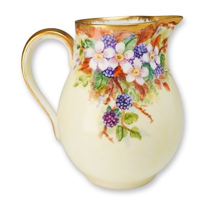 Wedgwood Bone China Gilded Creamer Jug Signed Ellen Tattersall, c. 1950. A Wedgwood bone china 