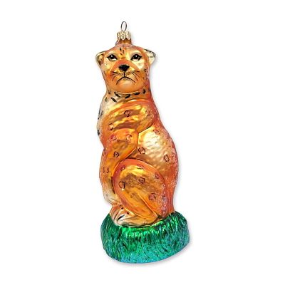 Christopher Radko Large Glass Leopard Ornament. Christopher Radko hand-blown glass Christmas 