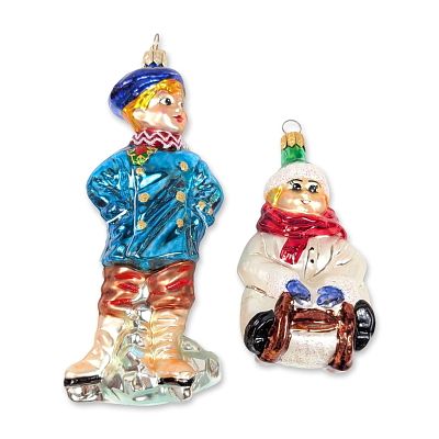 Two Christopher Radko Glass Christmas Ornaments Pair. Christopher Radko. Pair of Christmas 