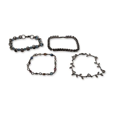 Four Sterling Silver Fashion Bracelets. Collection of four bracelets in assorted styles and 