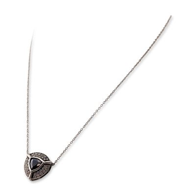 Sterling Silver Amethyst Pendant Necklace. Modern style sterling silver pendant necklace 