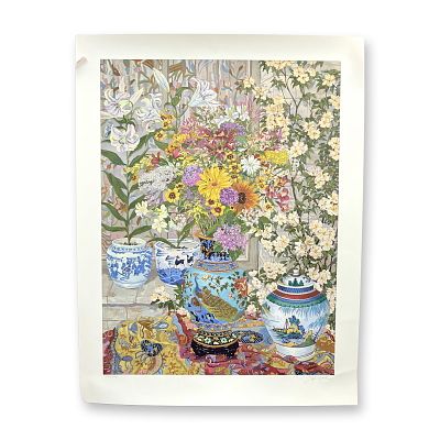 John Powell Treasures and Tiger Lilies Signed and Numbered Serigraph. John Powell, Treasures and 