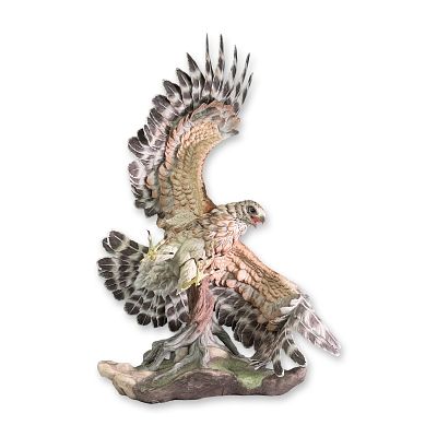 Boehm Red Shouldered Hawk Porcelain Sculpture Model 40251. A Boehm hand-painted bisque porcelain 