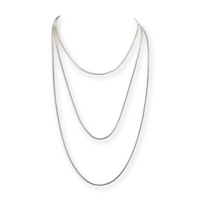 David Yurman Sterling Silver and 14K Yellow Gold 2.7mm Box Chain Necklace. This long box chain 