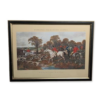 John Frederick Herring, Sr. (British, 1795-1865) Hand-colored Engraving, Breaking Cover. John 
