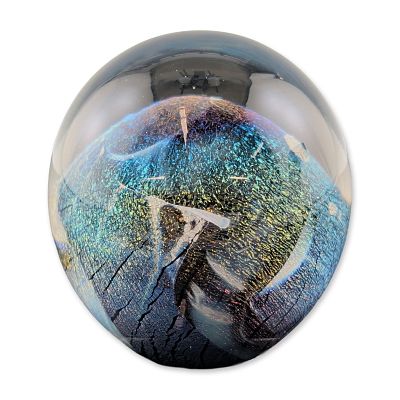 Eickholt 1983 Dichroic Art Glass Paperweight, Signed. Art glass paperweight produced in 