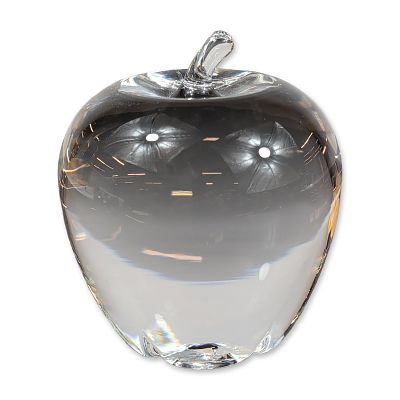 Steuben Clear Crystal Apple Paperweight. Steuben crystal paperweight in the form of an apple 