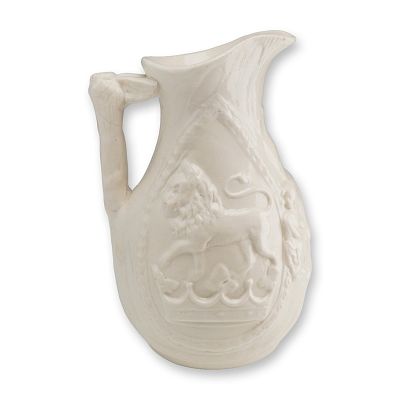 Josiah Wedgwood Commemorative Parian Ware Pitcher, Glossy. A mid-19th-century commemorative 