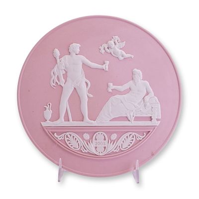 Wedgwood Pink Jasperware 2008 Annual Year Plaque. A 2008 annual year plaque produced in pink 