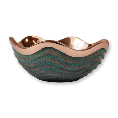 Lisa Smith for Nambe Copper Canyon Mini Bowl, Model MT0228. A contemporary decorative metal bowl 