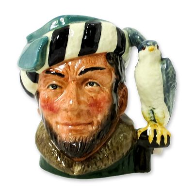 Falconer D6540 - Small - Royal Doulton Character Jug. Variation One. Green with black and white 