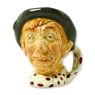 Jarge D6295 - Small - Royal Doulton Character Jug. Green cap; white scarf with red polka-dots. 