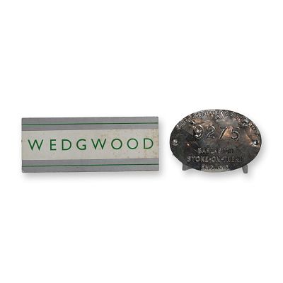 Two Wedgwood Advertising and Shipping Items. Two Wedgwood industrial and promotional items 