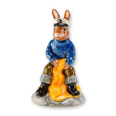 Royal Doulton Prototype Bunnykins Figurine, Fisherman. A rare Royal Doulton Bunnykins prototype 