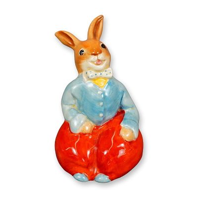 Royal Doulton Bunnykins Figurine, Billy Bunnykins. Hand painted figure of a bunny dressed in a 