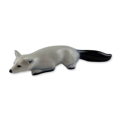 Royal Doulton Blue Flambe Porcelain Figurine, Stalking Fox. Royal Doulton porcelain animal 