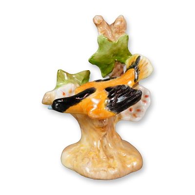 Royal Doulton Bone China Bird Figurine, Baltimore Oriole K29. Hand-painted figure of an orange 