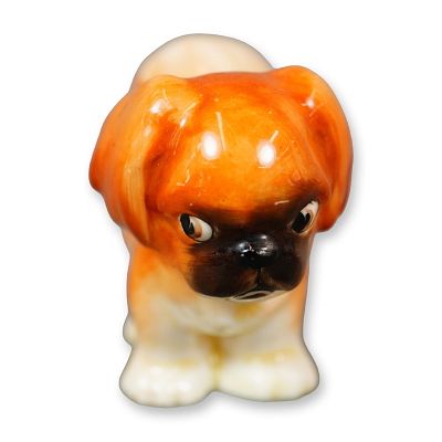Doulton Porcelain Dog Figurine, Pekinese Puppy HN832. Hand painted figure of a dog standing, in 
