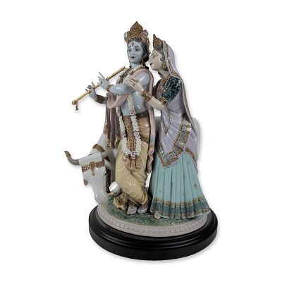 Lladro Limited Edition Radha Krishna Porcelain Sculpture. Lladro (Spain). Large-scale limited 