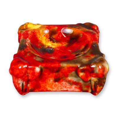 Royal Doulton by Fred Moore Flambe Porcelain Elephant Ashtray. High-fired flambe glaze in tones 