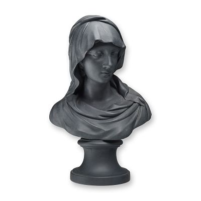 Wedgwood Black Basalt Bust of the Madonna, circa 1860-1870. This 19th-century Wedgwood black 
