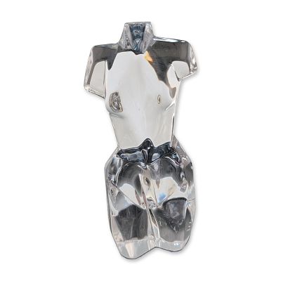 Daum France Crystal Torso Sculpture, Signed. Daum, France. Modern abstract female torso 