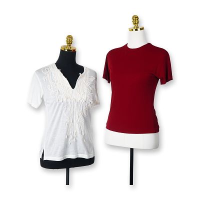 Two Women's Shirts Including Linda Baday and Heart Haat. A lot consisting of two women's shirts. 