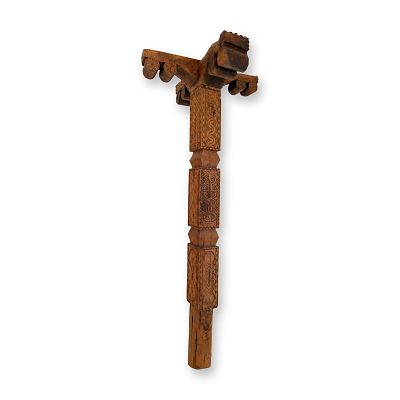 Berber-Style Carved Hardwood Tent Post. Berber style architectural tent post hand-carved from 