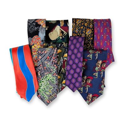 9pc Ed Hardy, Ted Baker & Assorted Novelty Silk Neckties. Collection of men's silk neckties 