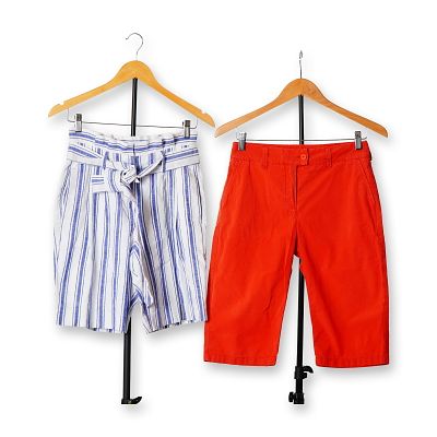 2pc Boden Westbourne and Tomas Maier Bermuda Women's Designer Shorts. This lot comprises two 
